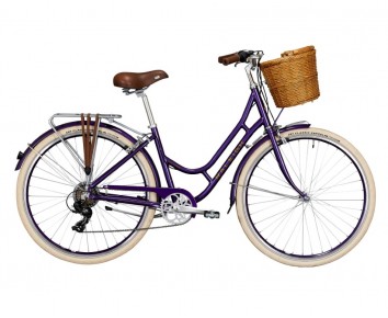 Raleigh WILLOW classic vintage ladies bike with basket Purple 